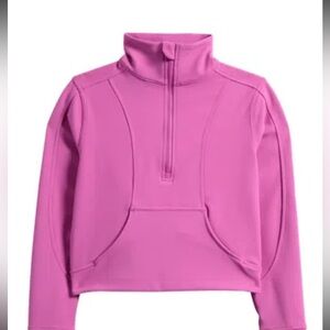 Zella Girls Pink Cropped Half-Zip Pullover size 10/12